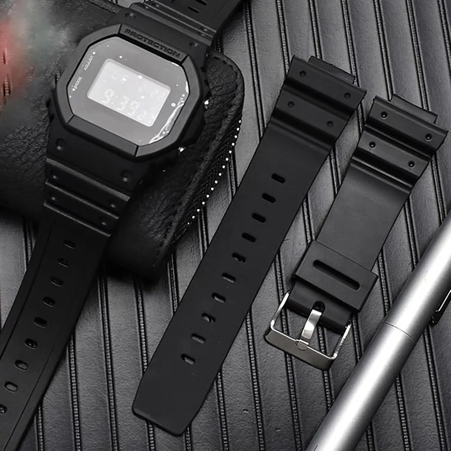 G-Shock Watch Band Replacement for Casio DW-5900 DW-6100 DW-6695 DW-6900 G-6900 GW-M5610 DW-5600E GW-6900