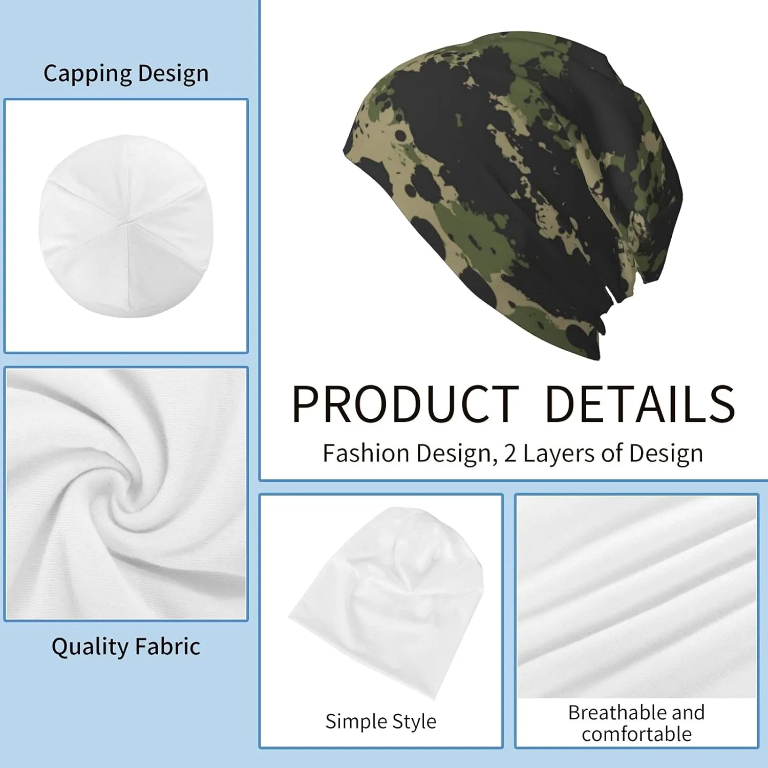 Gamepad Print Slouchy Beanie Skull Caps Chemo Hats Baggy Headwear for Men Women Jogging Cycling