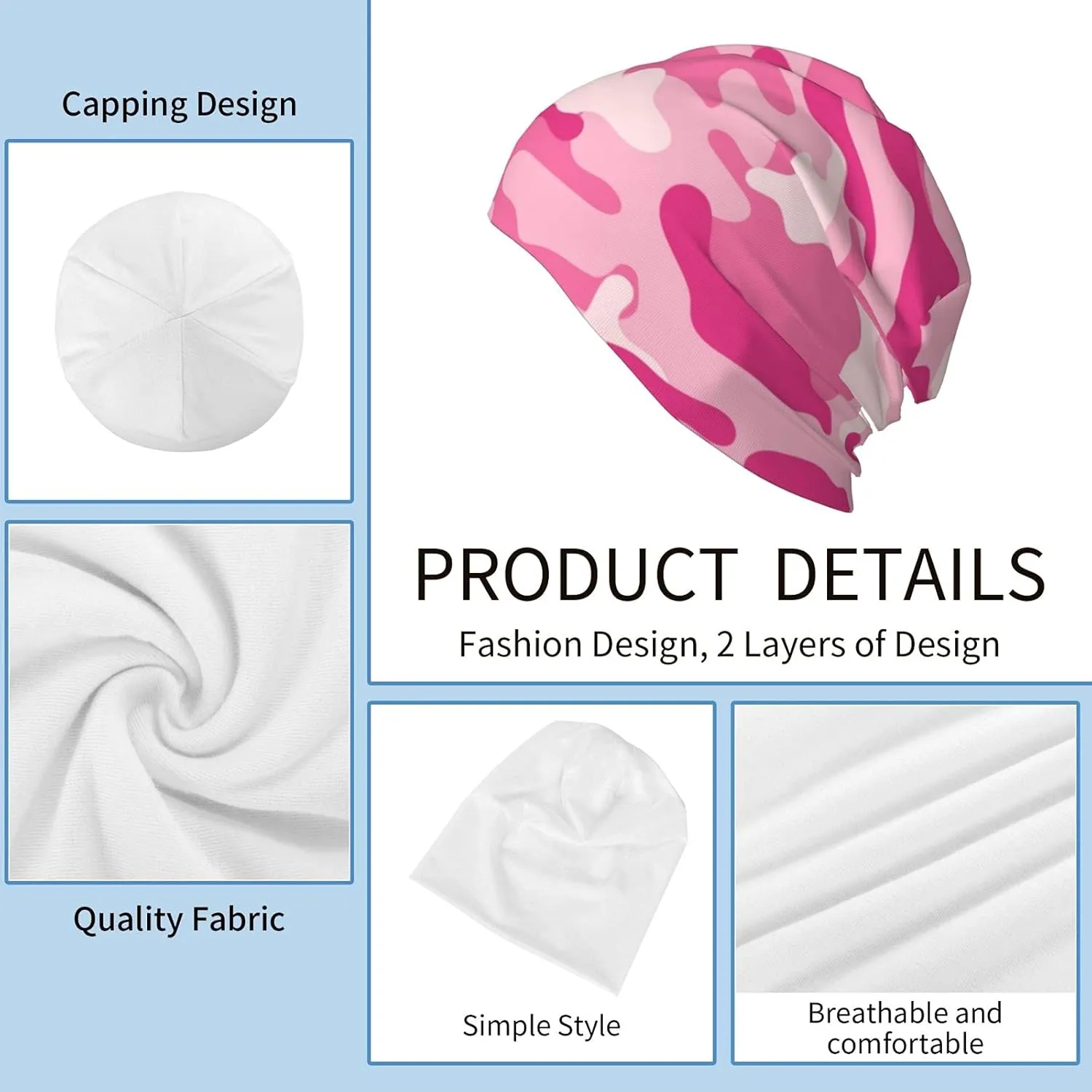 Gamepad Print Slouchy Beanie Skull Caps Chemo Hats Baggy Headwear for Men Women Jogging Cycling