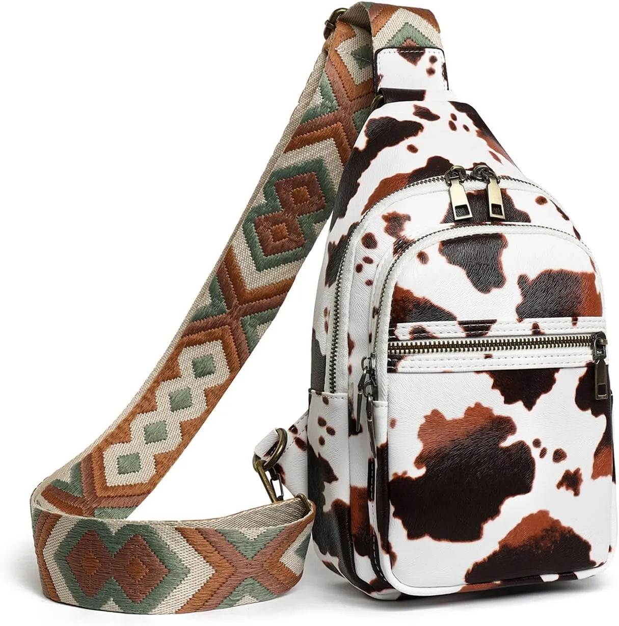 Gifts for Women Mom Christmas Gifts Birthday Small Sling Bag Leather Crossbody Cow Fanny Packs Waist Pack for Traveling