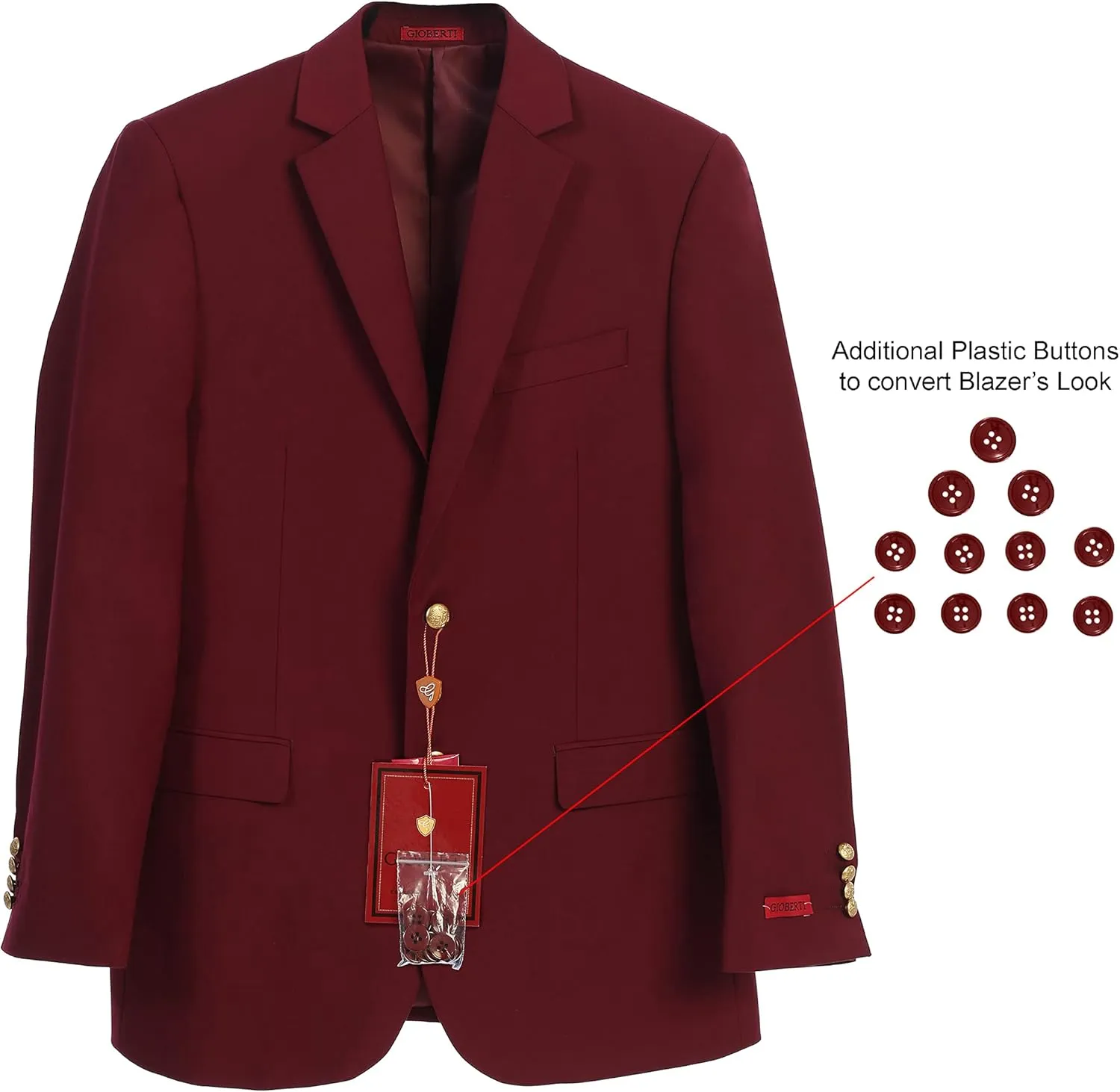 Gioberti Mens Formal Blazer Jacket