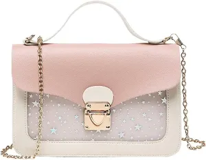 Girls Chain Shoulder Bag, Princess Handbag With Detachable Three-Layer Mezzanine - Birthday Gift