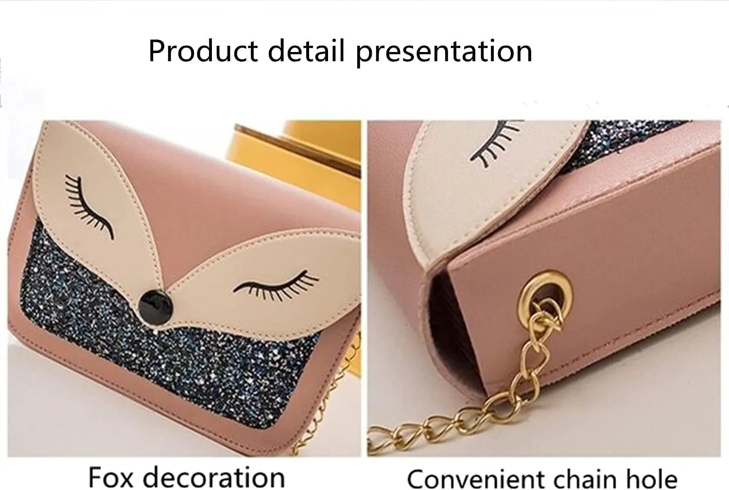 Girls Chain Shoulder Bag, Princess Handbag With Detachable Three-Layer Mezzanine - Birthday Gift