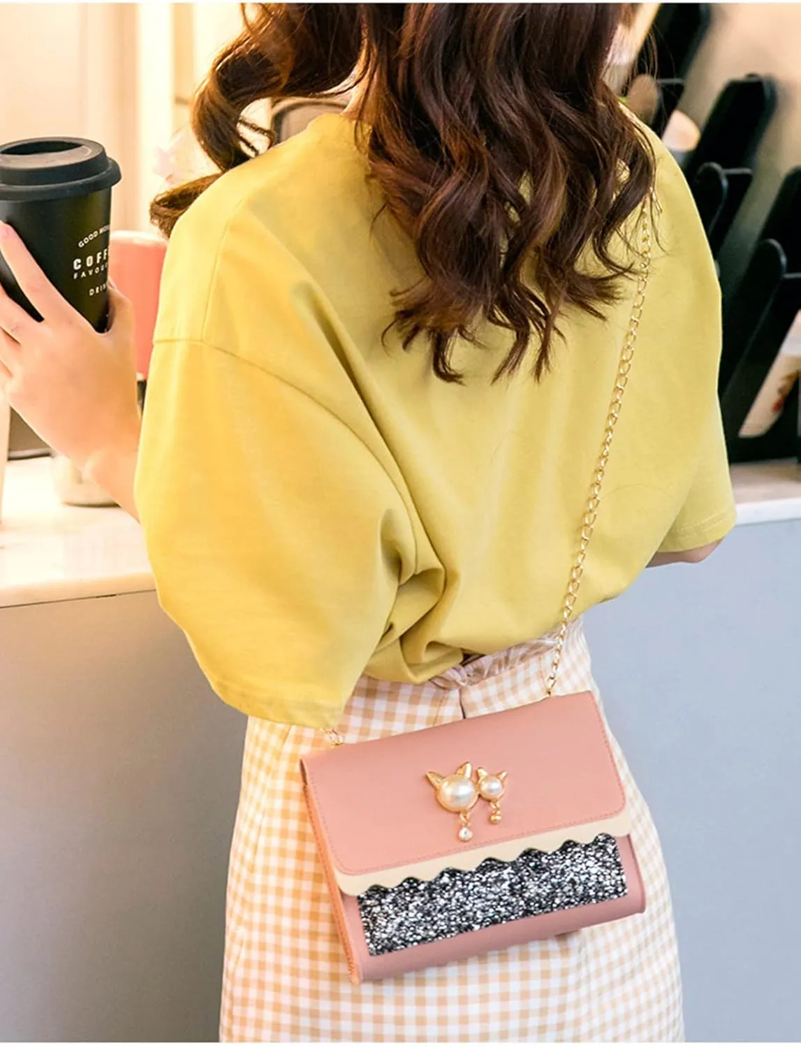 Girls Chain Shoulder Bag, Princess Handbag With Detachable Three-Layer Mezzanine - Birthday Gift