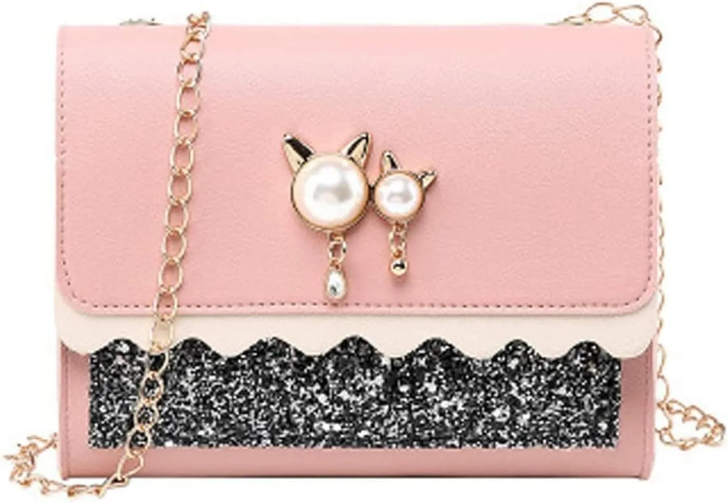 Girls Chain Shoulder Bag, Princess Handbag With Detachable Three-Layer Mezzanine - Birthday Gift