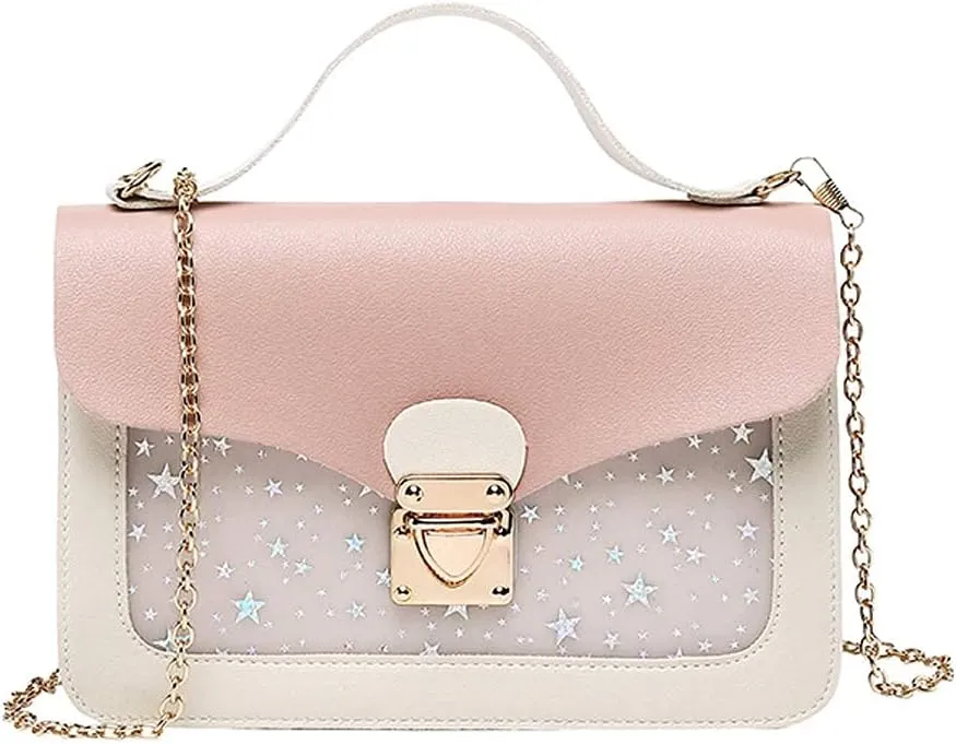 Girls Chain Shoulder Bag, Princess Handbag With Detachable Three-Layer Mezzanine - Birthday Gift