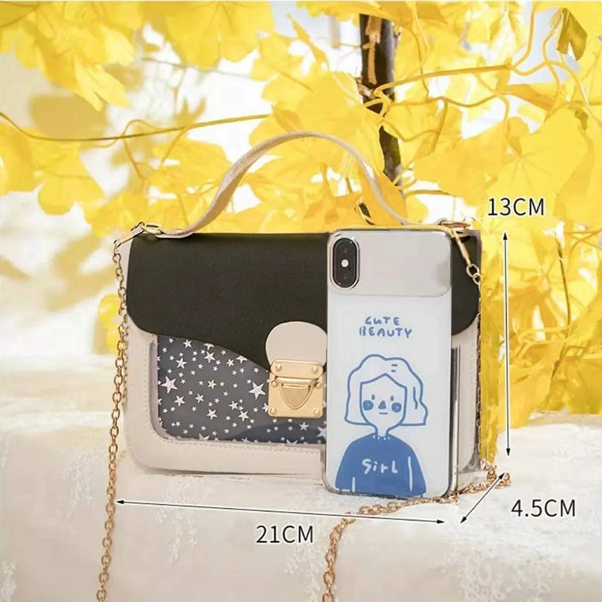 Girls Chain Shoulder Bag, Princess Handbag With Detachable Three-Layer Mezzanine - Birthday Gift