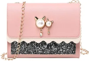 Girls Chain Shoulder Bag, Princess Handbag With Detachable Three-Layer Mezzanine - Birthday Gift