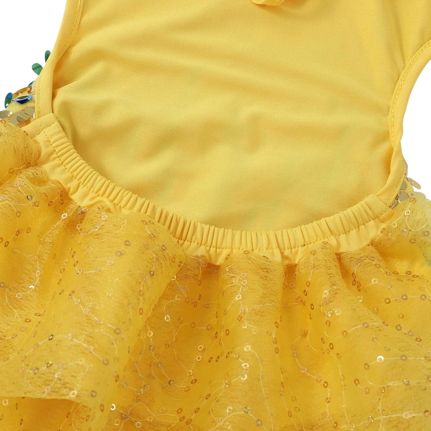 Girls Sequin Tassel Latin Dance Dress Sleeveless Fringe Flapper Dress Tutu Skirt Ballroom Rumba Performance Costume