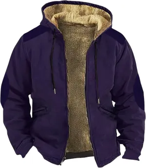 GOFULY Mens Jackets Casual Stylish Sherpa With Hood 2024 Winter Coats Fuzzy Zipper Hoodie Big And Tall Packable Fall Clothes