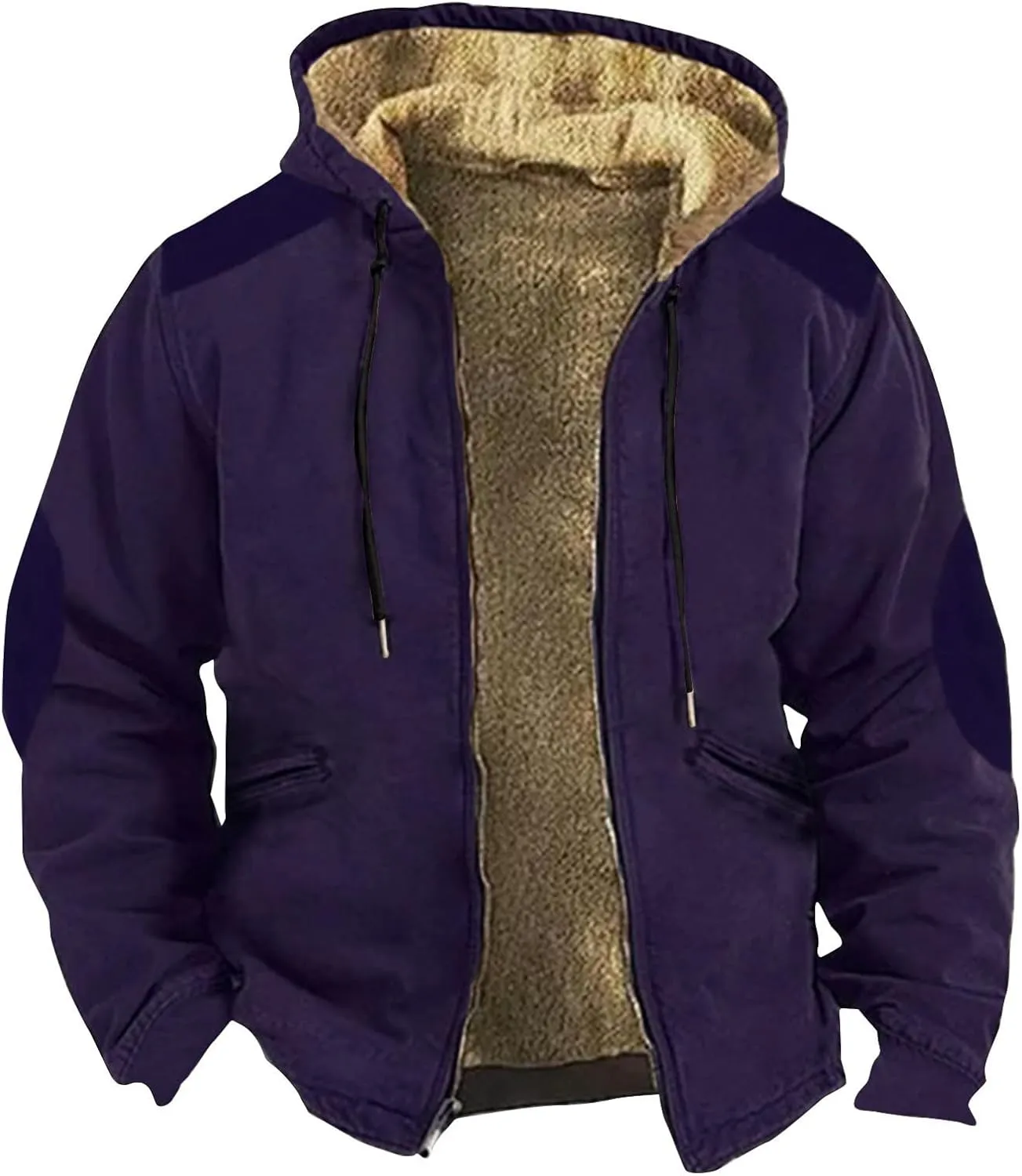 GOFULY Mens Jackets Casual Stylish Sherpa With Hood 2024 Winter Coats Fuzzy Zipper Hoodie Big And Tall Packable Fall Clothes