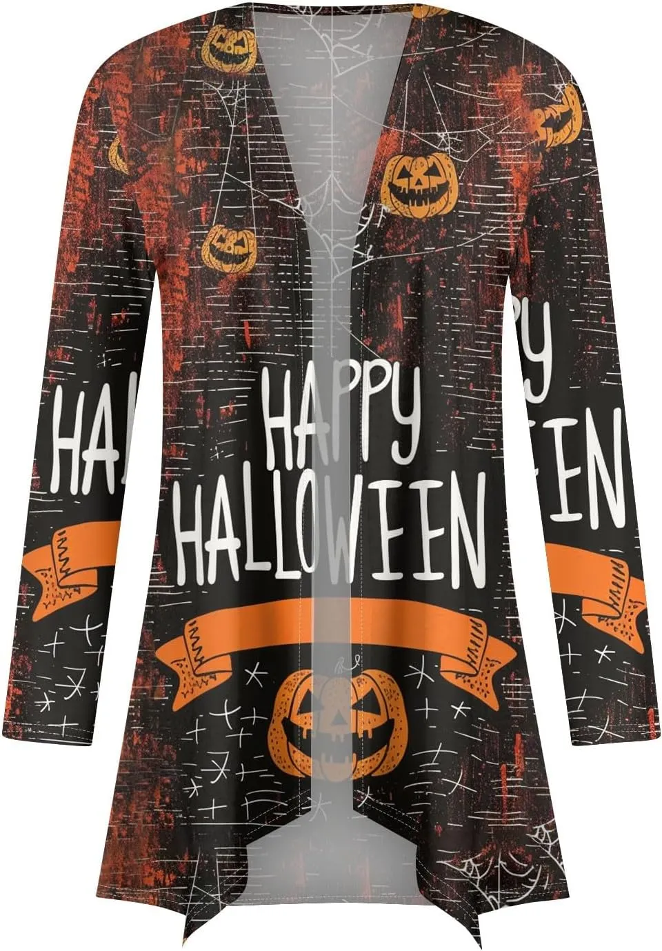 Halloween Cardigan Lightweight Long Sleeve Open Front Halloween Printed Oversized Cardigans for Women Fall Cardigan