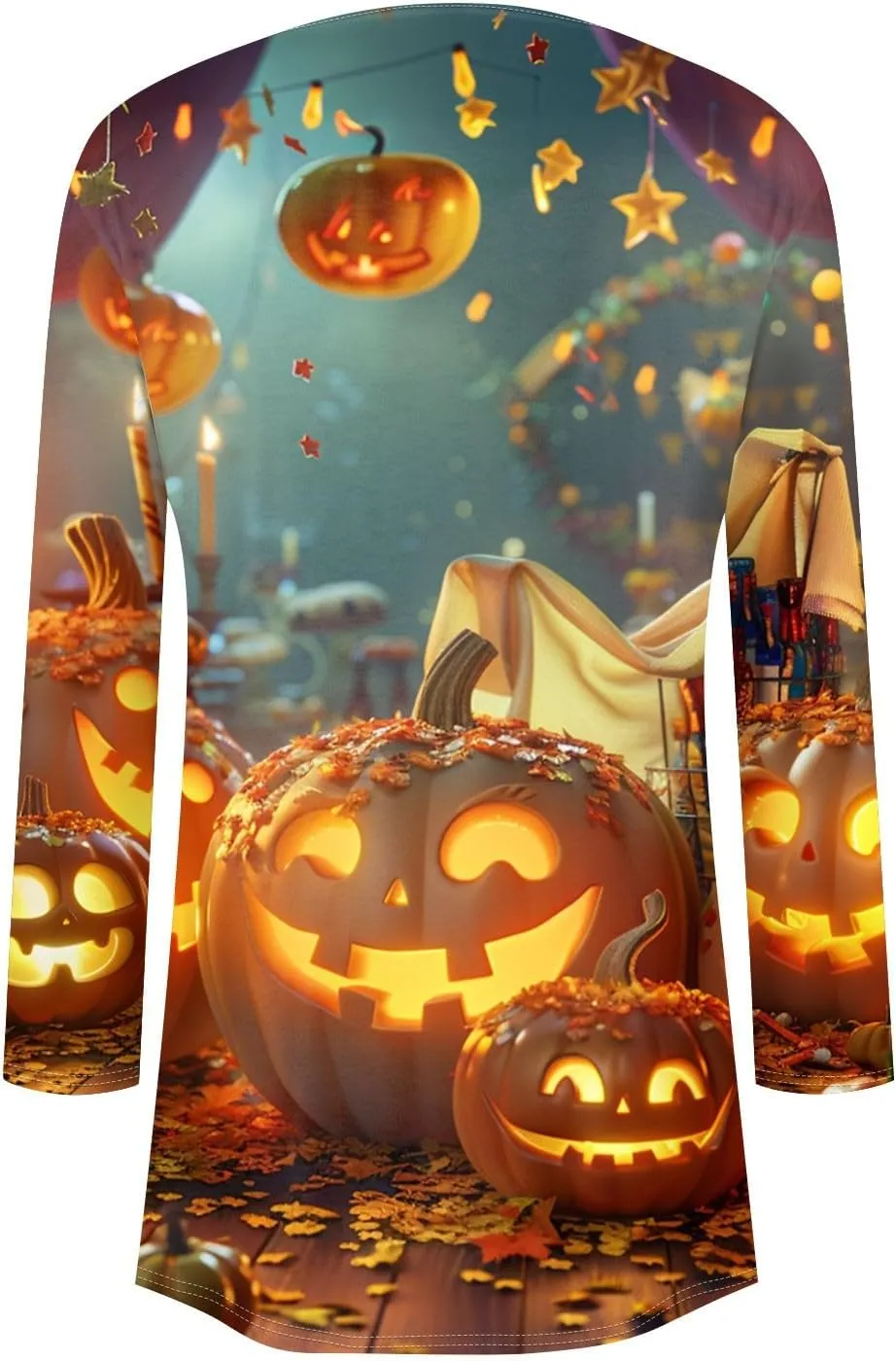 Halloween Cardigan Lightweight Long Sleeve Open Front Halloween Printed Oversized Cardigans for Women Fall Cardigan