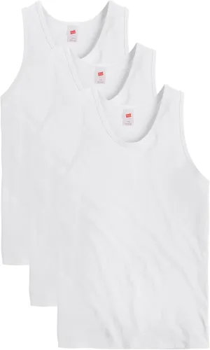 Hanes Men's Essentials Top Pack, Midweight Cotton Tanks, Sleeveless Shirts, 3-Pack