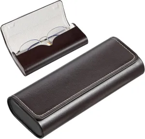 Hard Shell Eyeglasses Case Unisex Leathers Hard Shell Eyeglasses Cases Lightweight Portable Case Sunglasses Case Reading Hard Glasses Cases Fashionable PU Leather Eyeglass Case