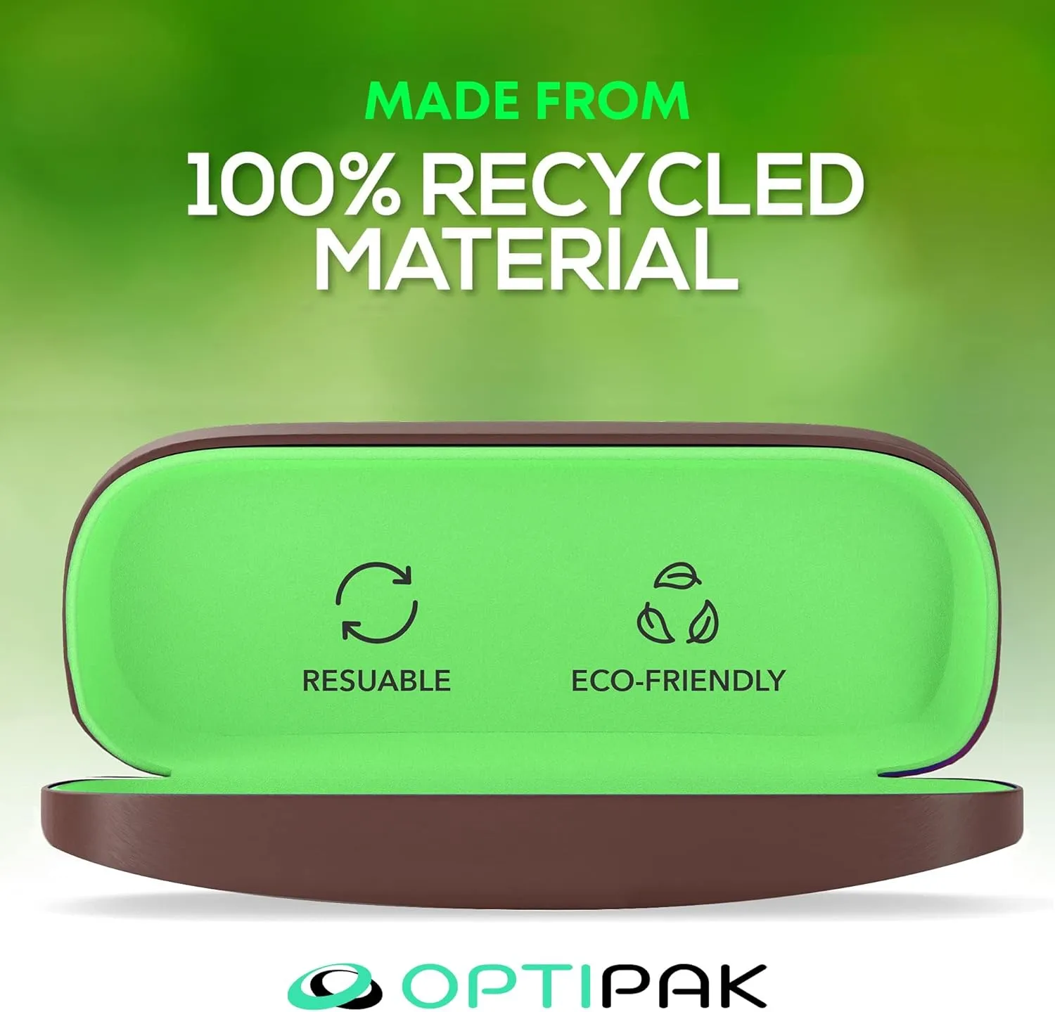 Hard Shell Glasses Case - Eco-Friendly Large Eyeglass Holder with Microfiber Cleaning Cloth - Brushed Eyeglasses Case