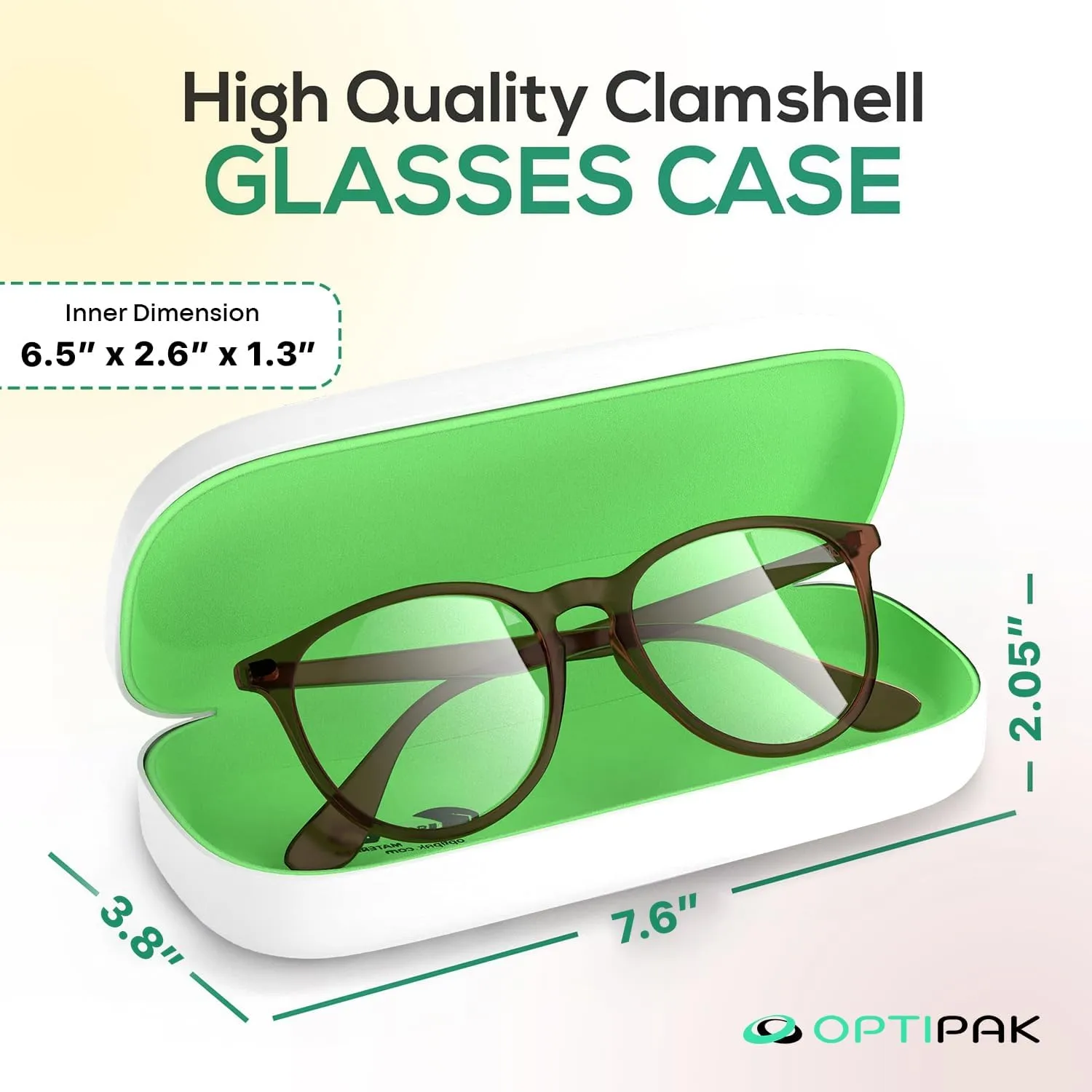 Hard Shell Glasses Case - Eco-Friendly Large Eyeglass Holder with Microfiber Cleaning Cloth - Brushed Eyeglasses Case