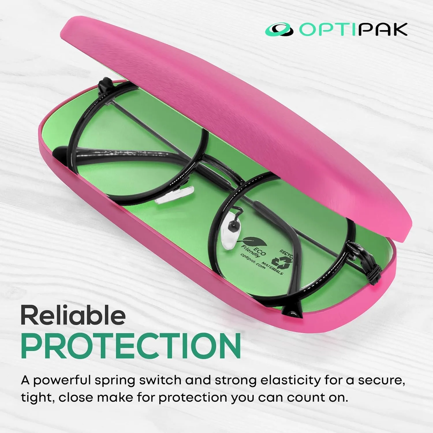 Hard Shell Glasses Case - Eco-Friendly Large Eyeglass Holder with Microfiber Cleaning Cloth - Brushed Eyeglasses Case