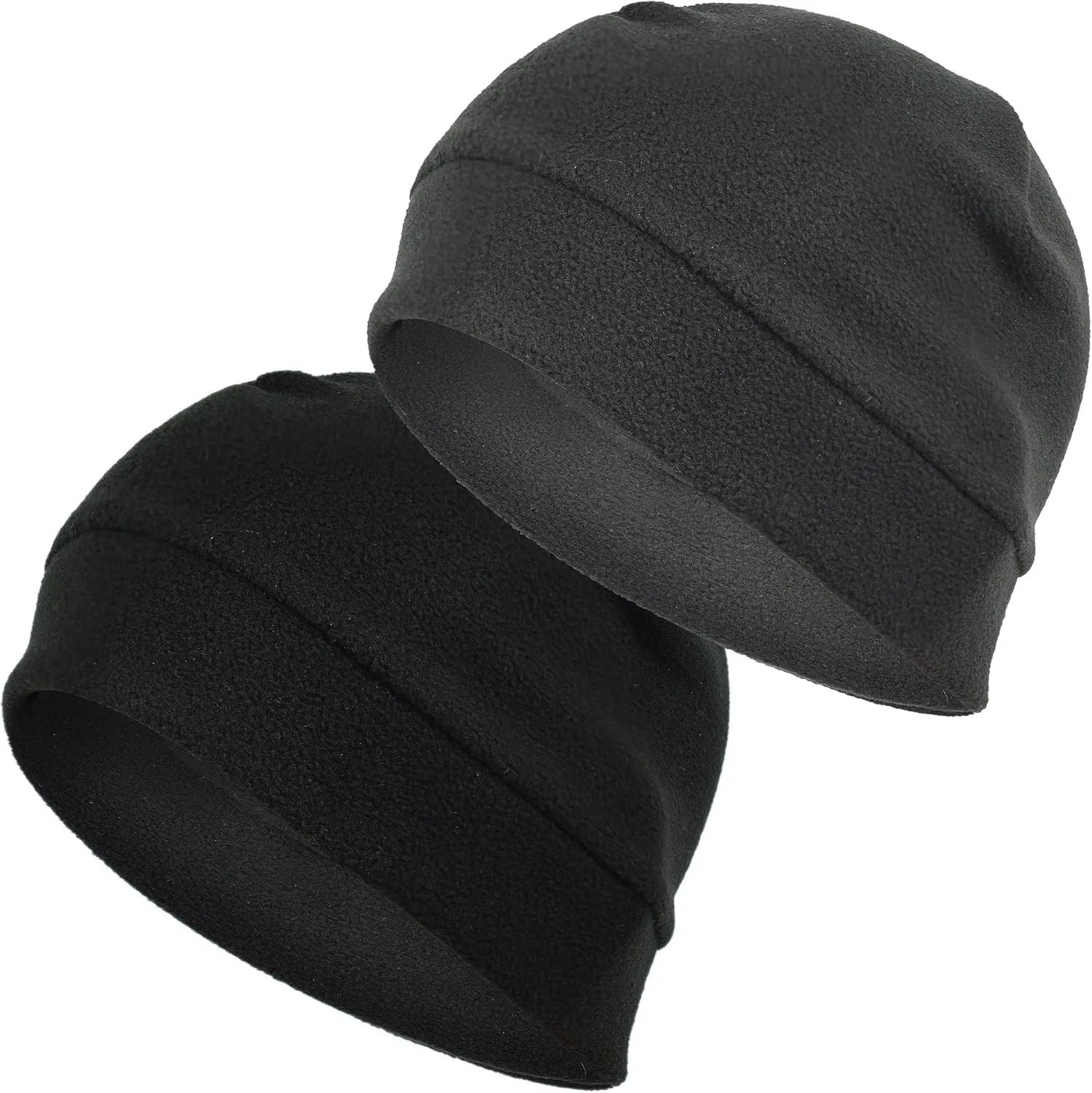 Headshion Fleece Hat Watch Cap 2 Pack Thick Skull Cap Helmet Liner Winter Warm Beanie