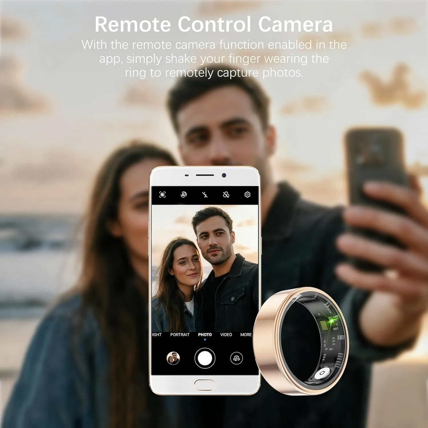 Health Rings for Women Men, Fitness Tracker with Heart Rate,Blood Oxygen, Blood Pressure, Sleep Tracker, Step Tracker, No Subscription Fee, IP68 Waterproof Smart Ring for iphone & Android (Gold 10#)