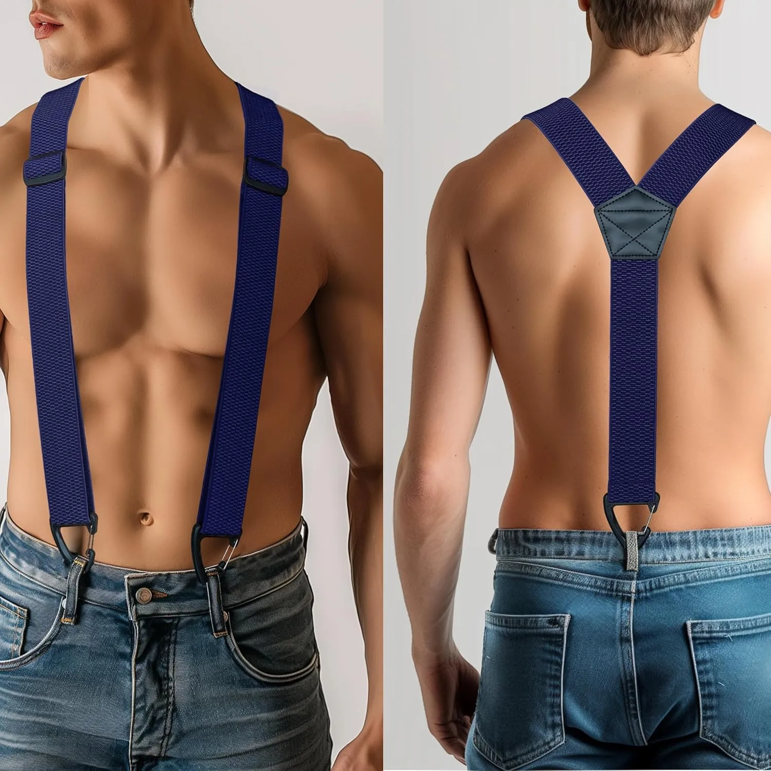 Hidden Suspenders for Men Under Clothes with 3 Snap Loop (1.48" Wide)