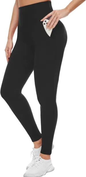 High Waisted Leggings for Women-Womens Black Seamless Workout Leggings Running Tummy Control Yoga Pants