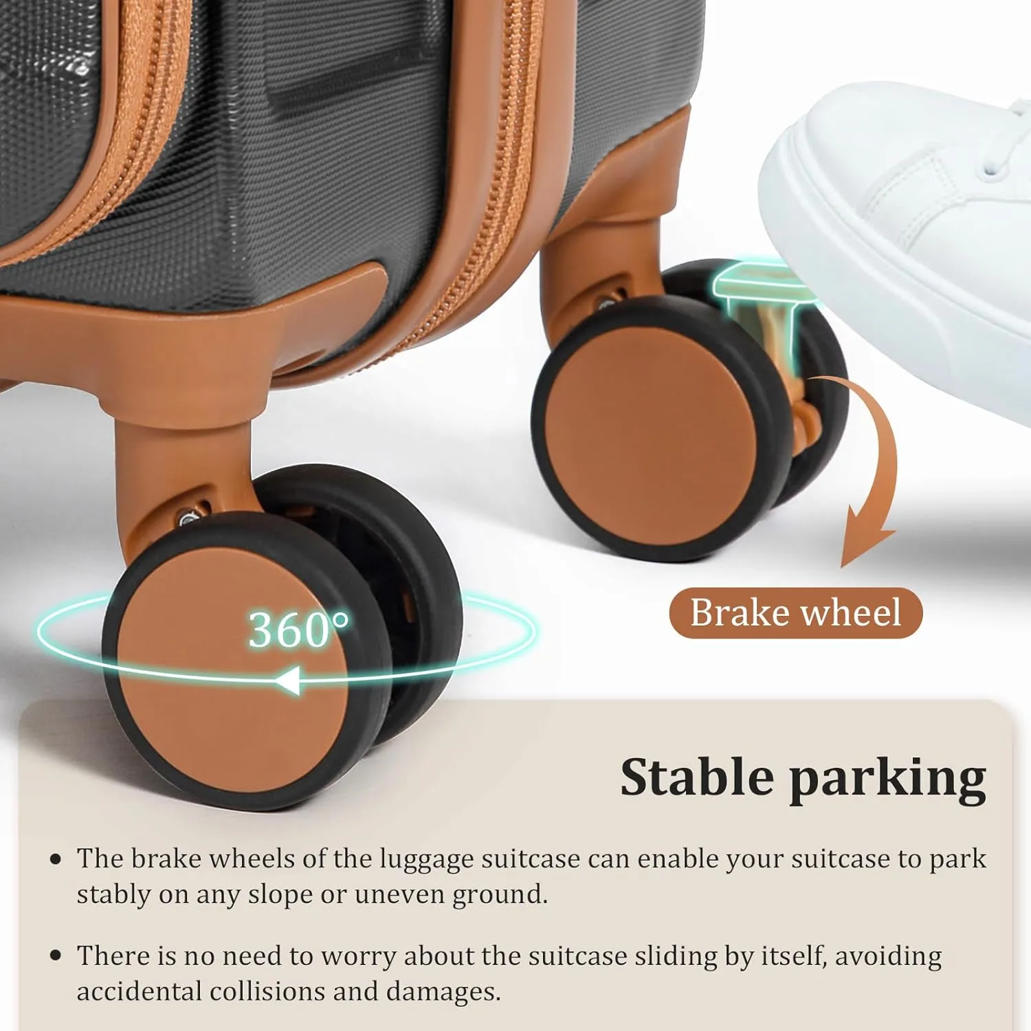 imiomo Carry on Luggage Airline Approved with TSA Lock, Hard Shell 20 Inch Travel Carry-on Suitcase with Spinner Wheels and Charging Port, Grey