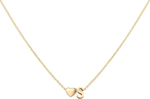 Initial Heart Necklace 18K Gold Plated Stainless Steel Tiny Heart Letter Necklace Personalized Monogram Name Necklace for Women