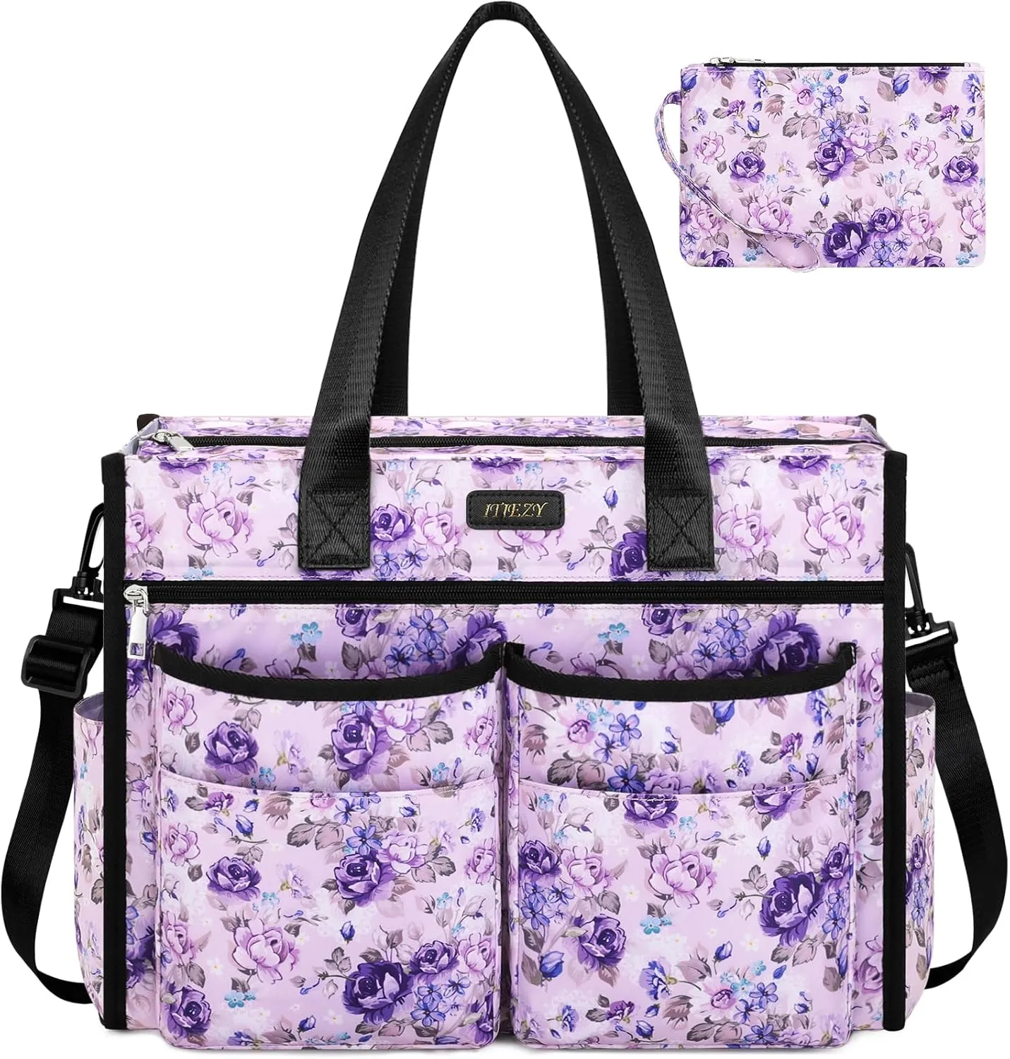 ITIEZY Utility Tote Bag for Women with 15/18 Pockets - Large Teacher Tote Bag with Zipper Compartment Nurse Bags for Work