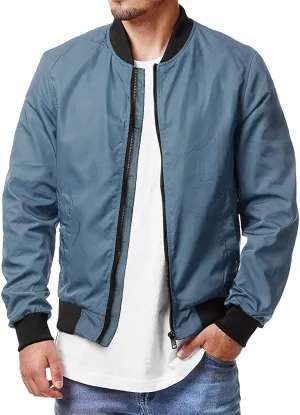Jackets for Men Men's Bomber Jacket Lightweight Windbreaker Flight Jacket Zip Up Active Coat Spring Fall Outwear