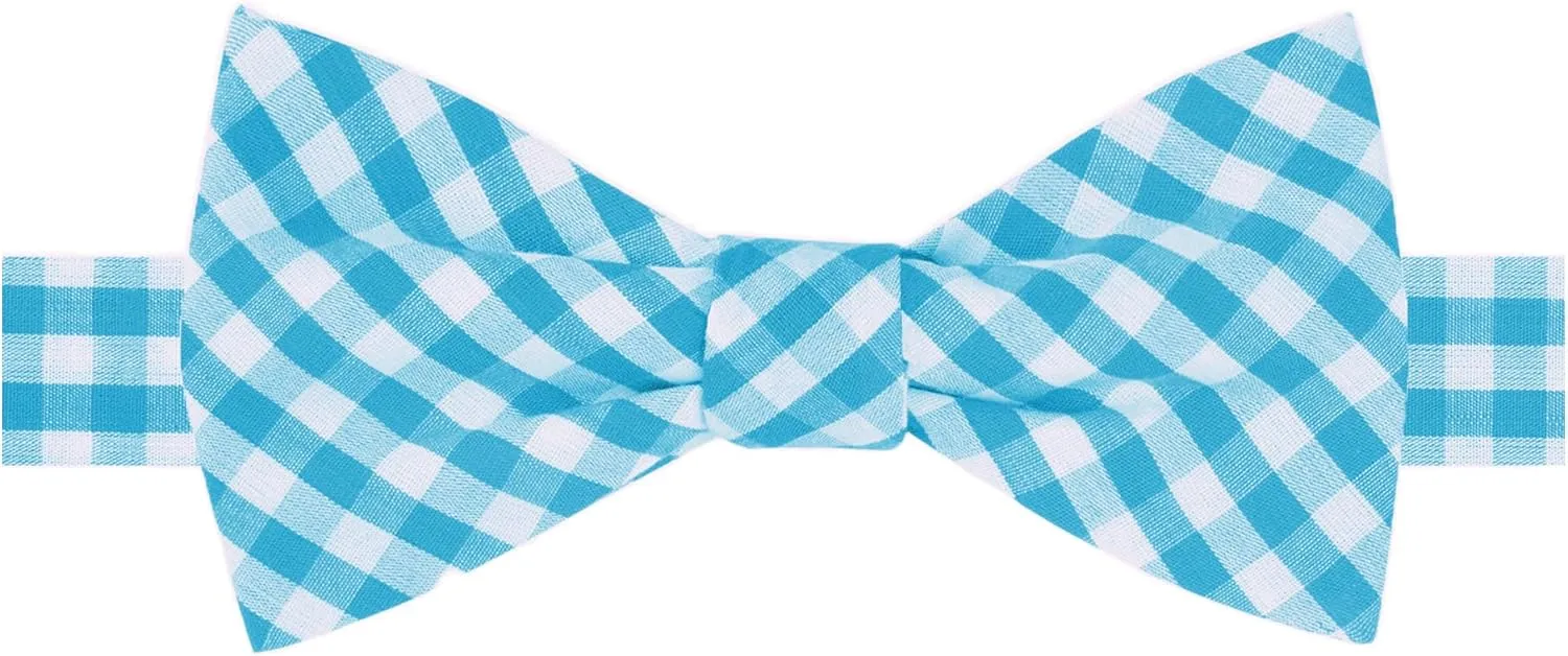 Jacob Alexander Men's Gingham Checkered Pattern Self-Tie Bow Tie