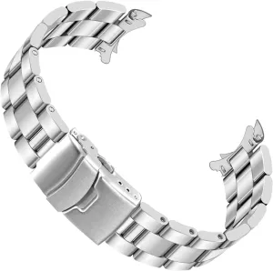 Juntan Stainless Steel Curved Solid End Tapered Watch Band, 18mm 20mm 21mm 22mm Watch Bands Metal Watch Strap Bracelet Deployment Double FlipLock Buckle Silver Black Silver Gold