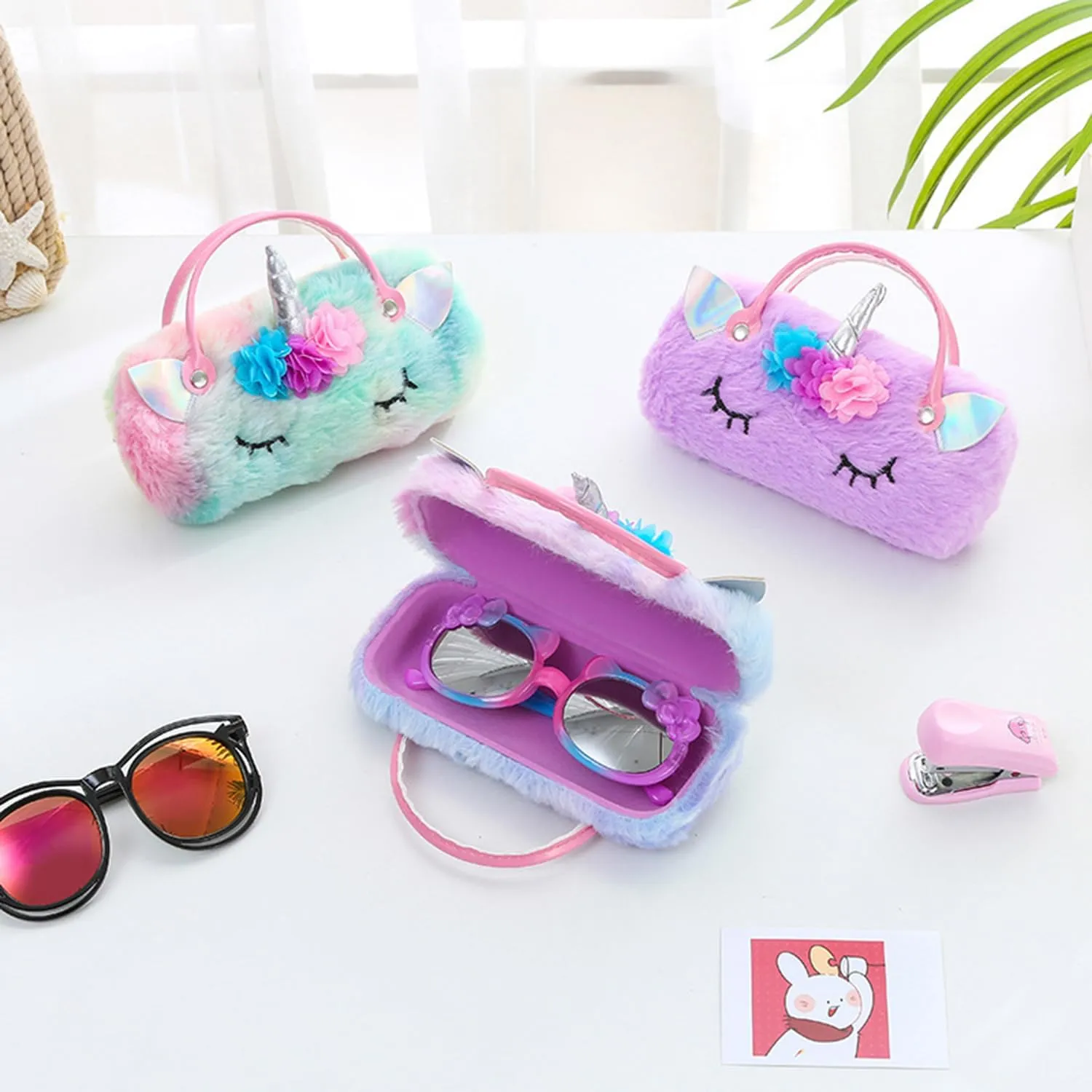 K Storage Bag for Kids Eyeglasses Case Soft Girls Sunglasses Eyeglass Glasses Case with Handle