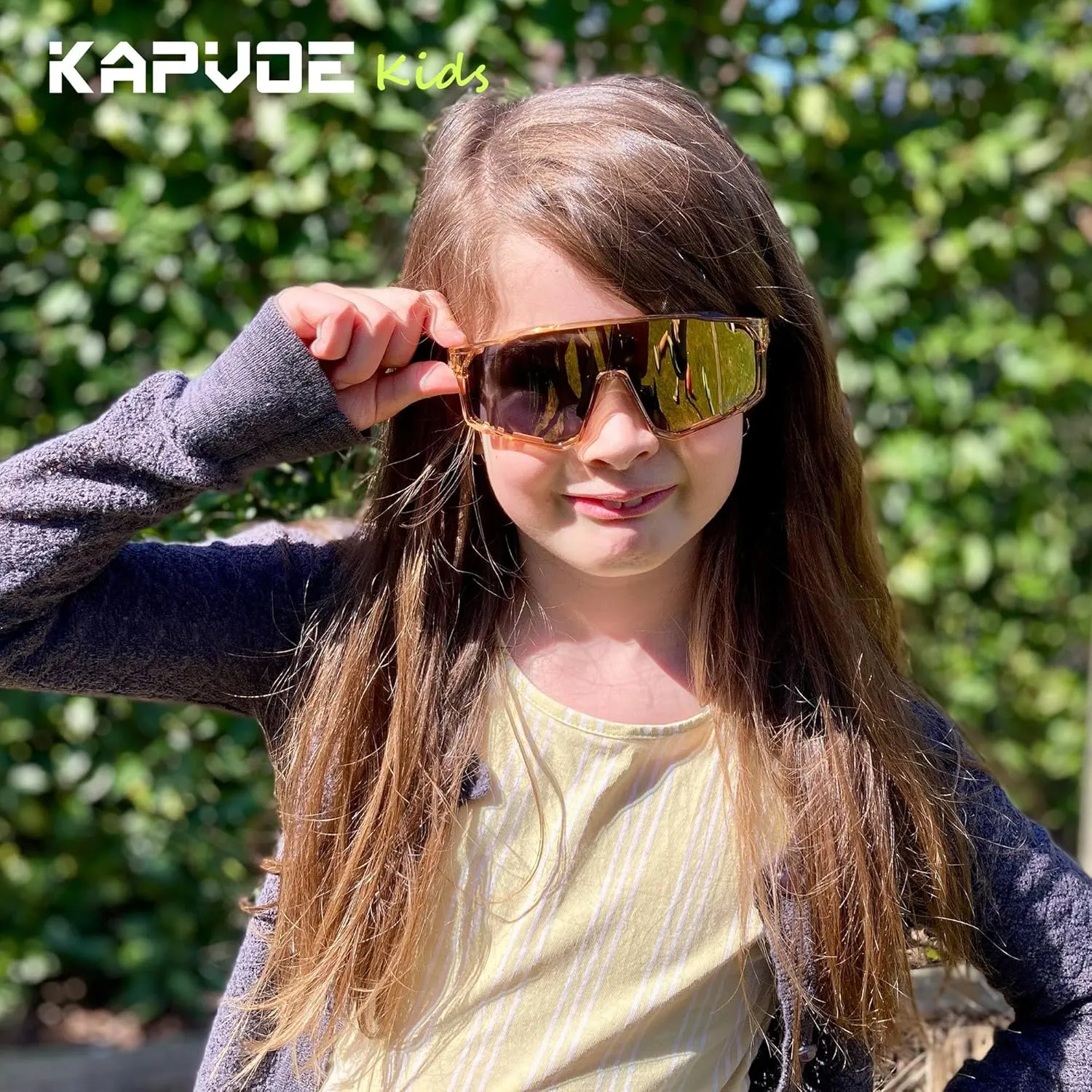 KAPVOE Kids Baseball Glasses Youth Polarized Sports Sunglasses Softball Cycling Running Shades Boys Girls Age 3-14 - K9033