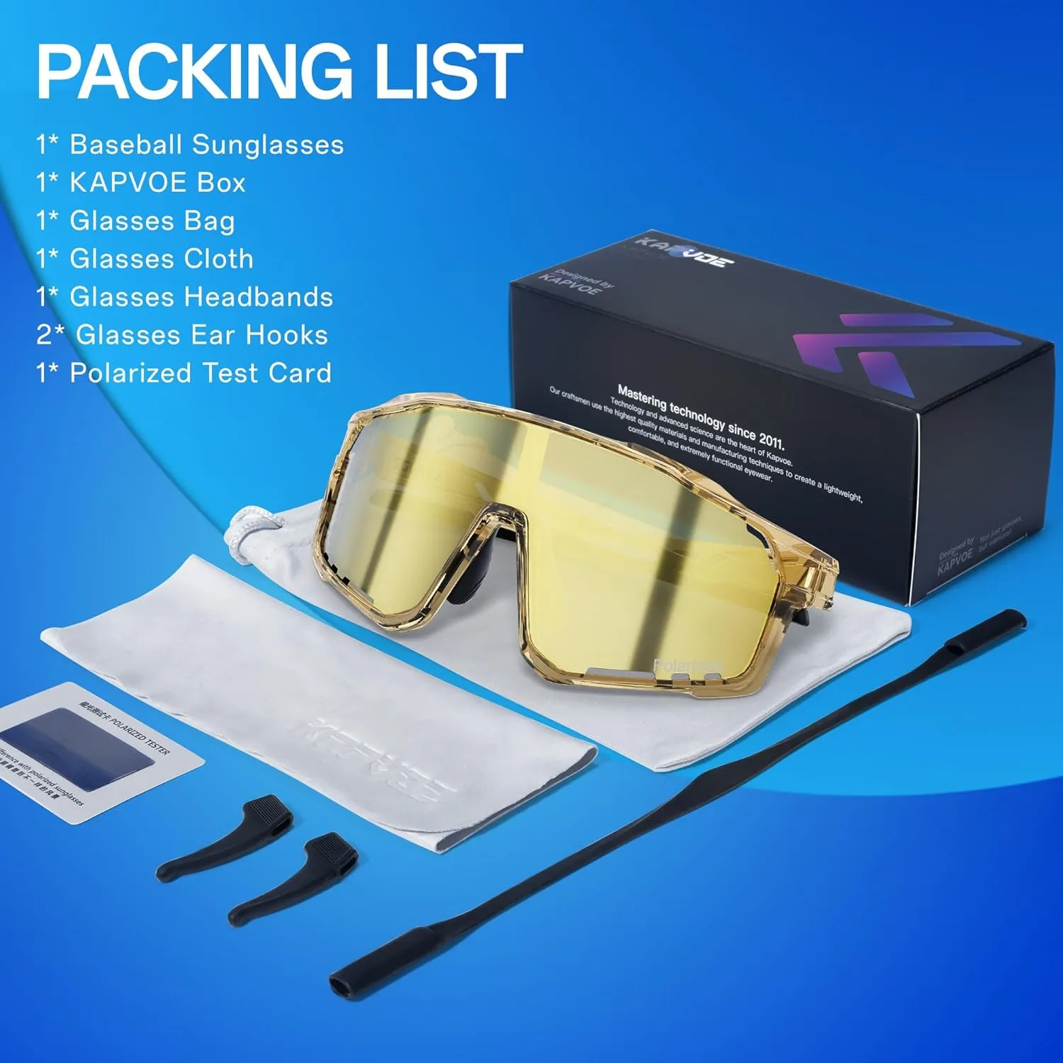 KAPVOE Kids Baseball Glasses Youth Polarized Sports Sunglasses Softball Cycling Running Shades Boys Girls Age 3-14 - K9033