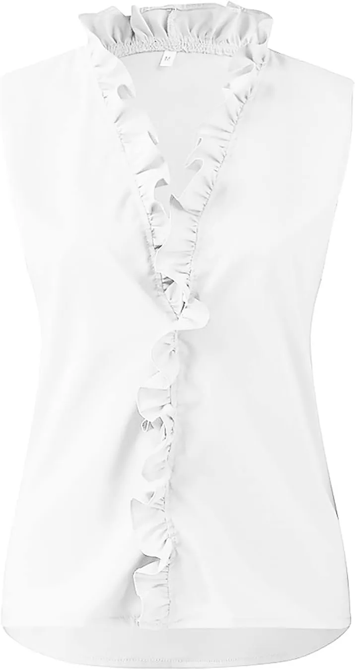 KIKX0DE Womens Tank Tops Ladies Summer Dressy Sleeveless Business Casual Blouses Office Work Shirts