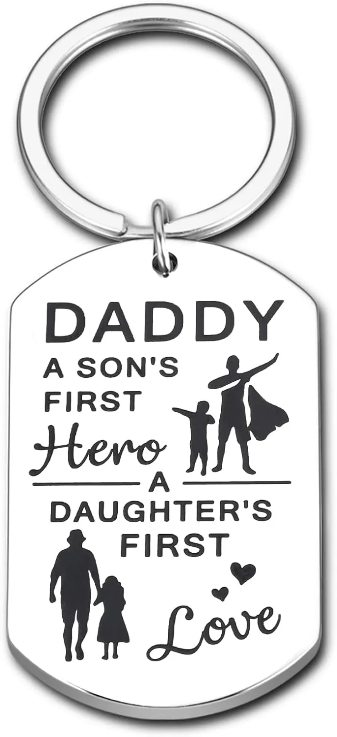 KINMES Gifts for Dad Fathers Day Birthday Christmas Keychain Gifts from Son Daughter