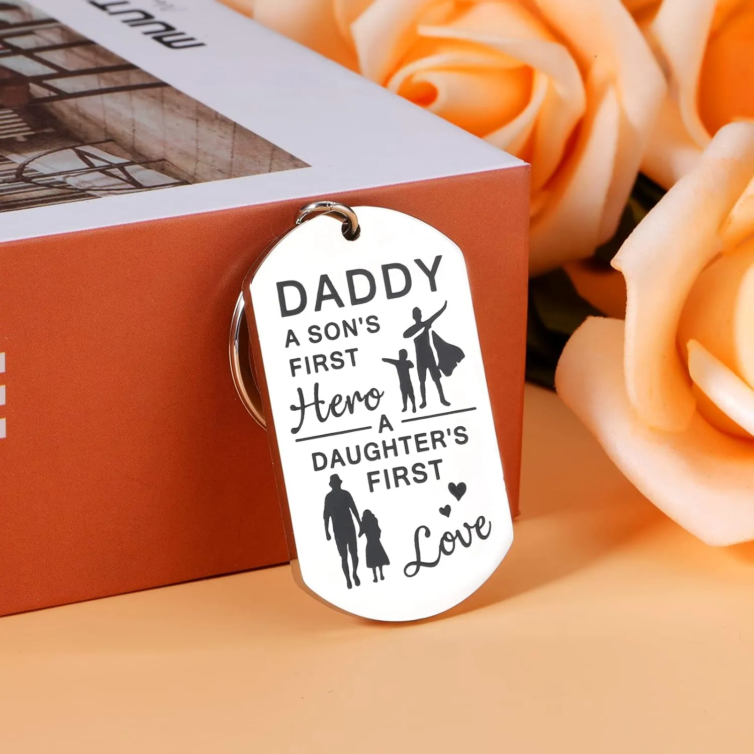 KINMES Gifts for Dad Fathers Day Birthday Christmas Keychain Gifts from Son Daughter