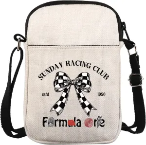 KUIYAI Racing Inspired Crossbody Bag Sunday Racing Club Messenger Bag Aesthetic Racing Motorsport Fans Gift