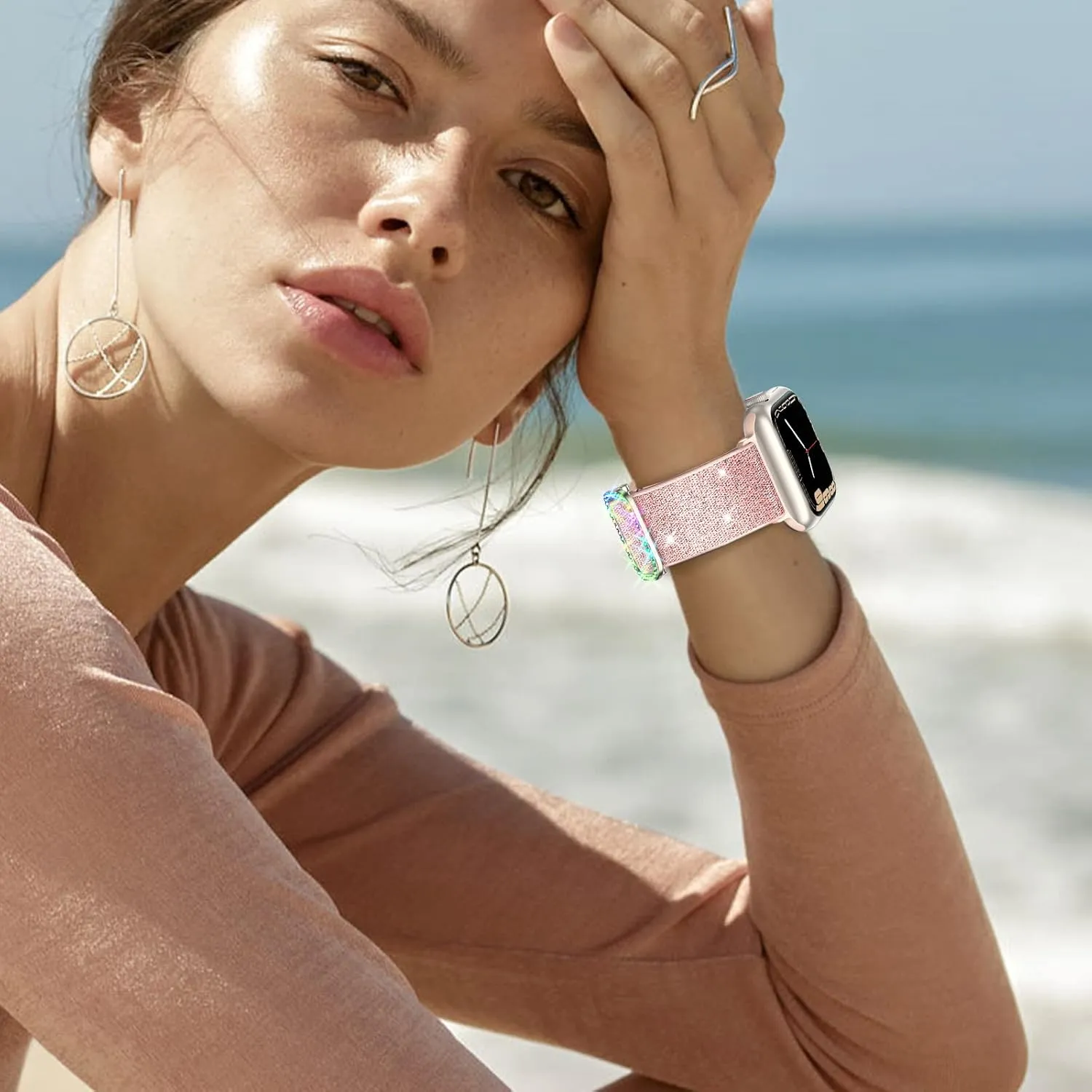 LETOID Stretchy Bands Design for Apple Watch Band 38mm 40mm 41mm 42mm 44mm 45mm 46mm 49mm Women, Elastic Nylon Strap Women Solo Loop Wristband for iWatch Series 10 9 8 7 6 5 4 3 2 1 SE Ultra