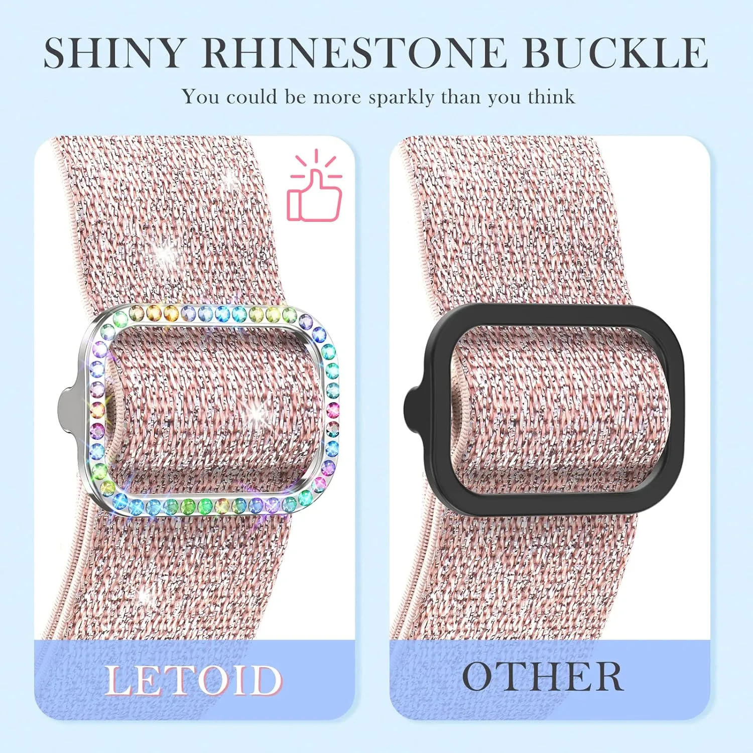 LETOID Stretchy Bands Design for Apple Watch Band 38mm 40mm 41mm 42mm 44mm 45mm 46mm 49mm Women, Elastic Nylon Strap Women Solo Loop Wristband for iWatch Series 10 9 8 7 6 5 4 3 2 1 SE Ultra