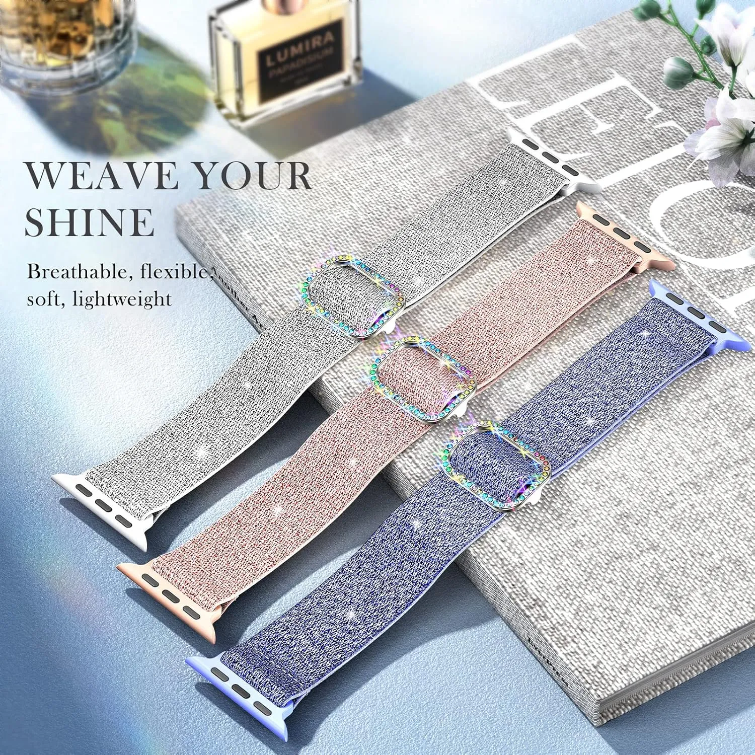 LETOID Stretchy Bands Design for Apple Watch Band 38mm 40mm 41mm 42mm 44mm 45mm 46mm 49mm Women, Elastic Nylon Strap Women Solo Loop Wristband for iWatch Series 10 9 8 7 6 5 4 3 2 1 SE Ultra