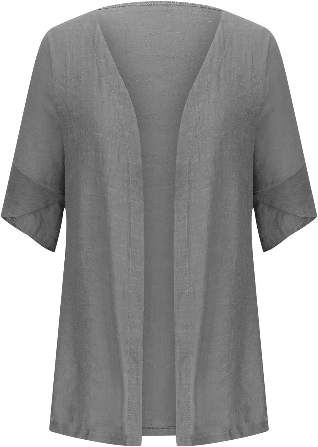 Linen Cardigan for Women 2023 Fall Fashion Kimono Cardigan Cutout 3/4 Sleeve Shrugs Plus Size Lightweight Cardigan