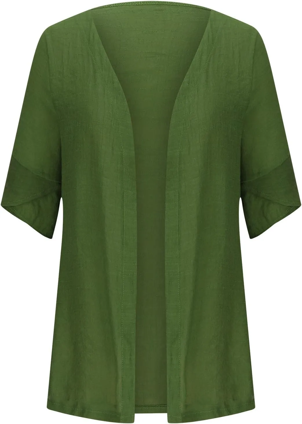 Linen Cardigan for Women 2023 Fall Fashion Kimono Cardigan Cutout 3/4 Sleeve Shrugs Plus Size Lightweight Cardigan