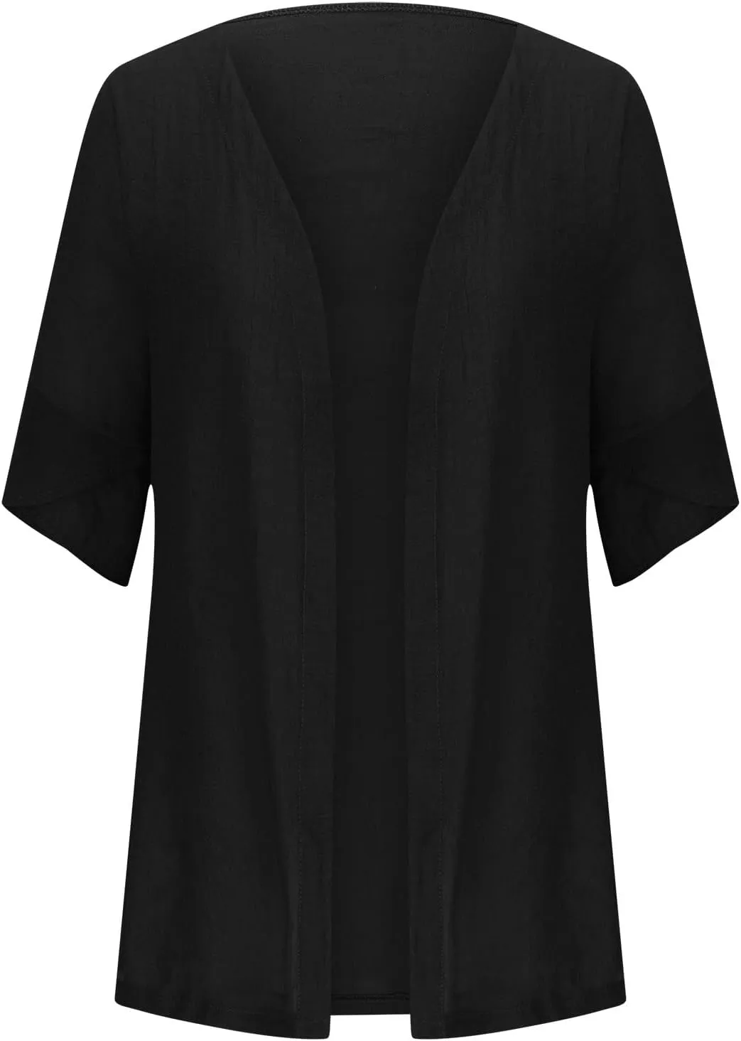 Linen Cardigan for Women 2023 Fall Fashion Kimono Cardigan Cutout 3/4 Sleeve Shrugs Plus Size Lightweight Cardigan