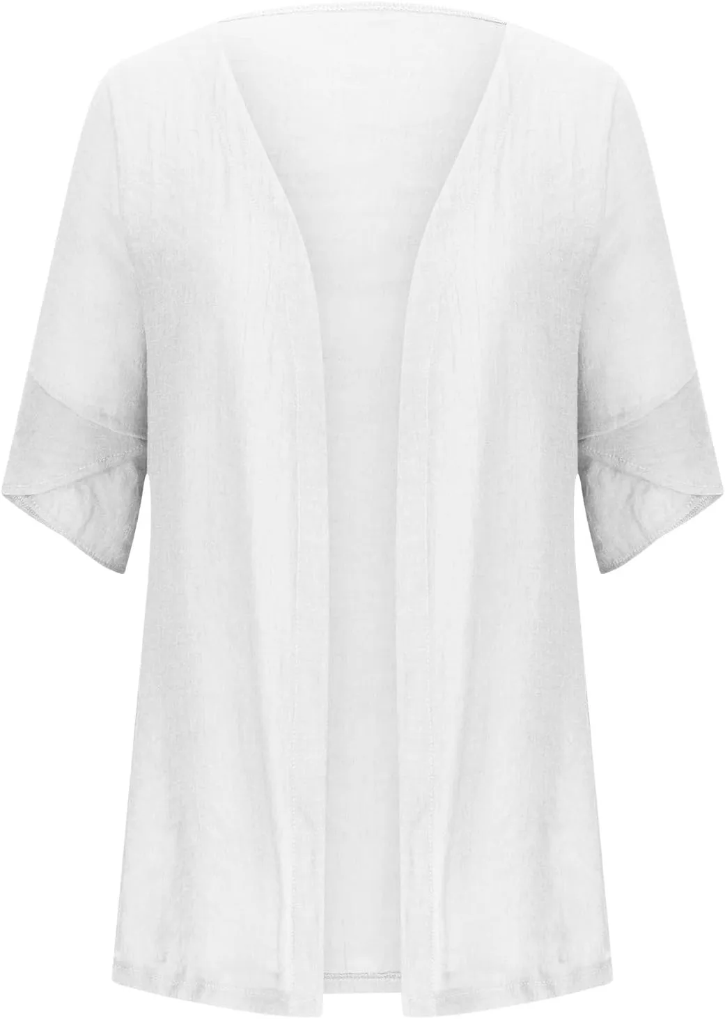 Linen Cardigan for Women 2023 Fall Fashion Kimono Cardigan Cutout 3/4 Sleeve Shrugs Plus Size Lightweight Cardigan