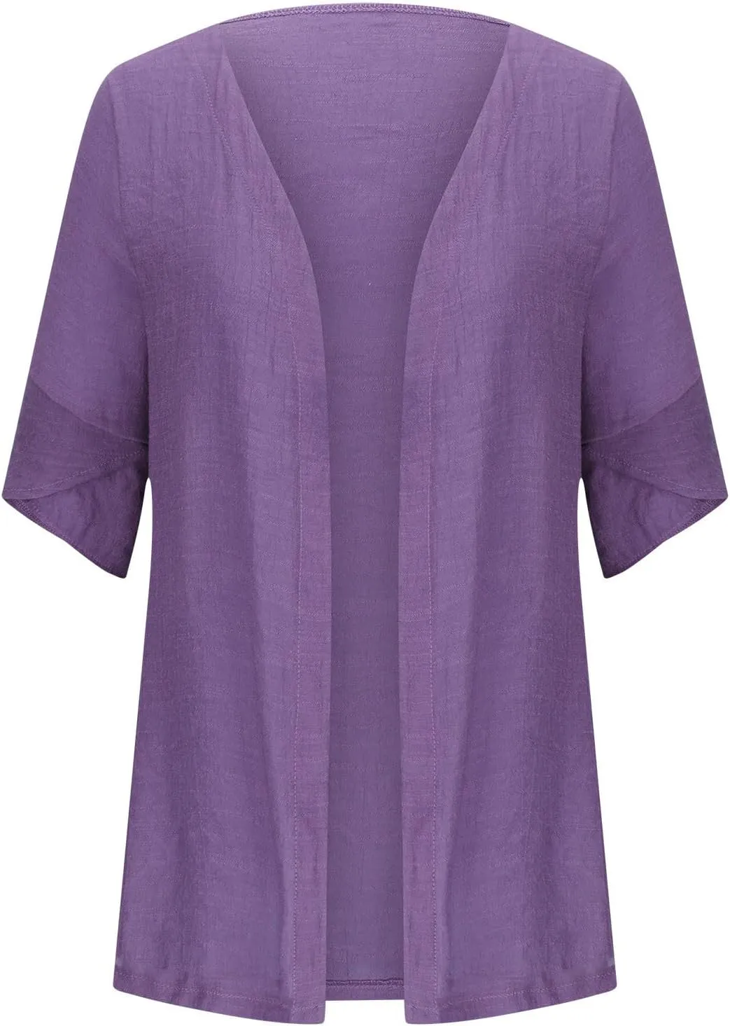 Linen Cardigan for Women 2023 Fall Fashion Kimono Cardigan Cutout 3/4 Sleeve Shrugs Plus Size Lightweight Cardigan