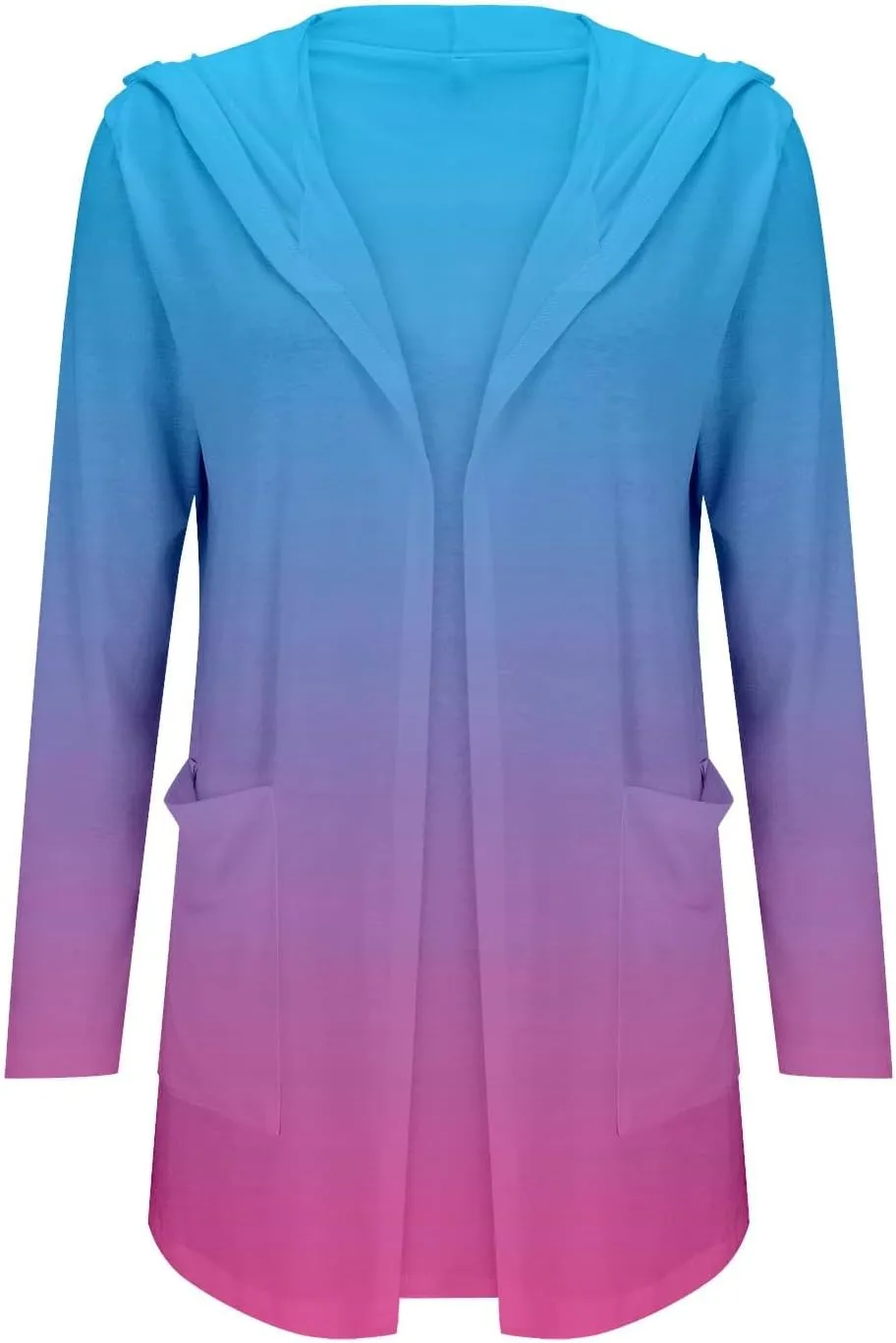 Long Cardigans for Women Trendy 2024 Summer Lightweight Casual Comfy Open Front Hooded Cardigan Sweater with Pocket