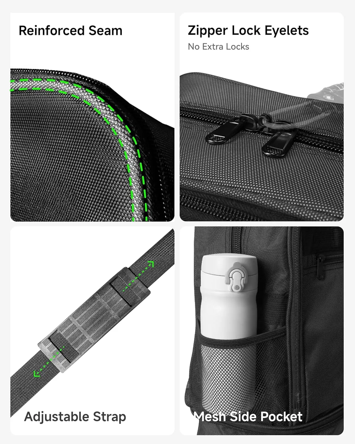 LUGGEX Expandable Underseat Carry On Luggage Bag with Wheels, Small Collapsible Luggage Suitcase without Telescopic Handle, Lightweight Rolling Travel Duffle Bag, Black