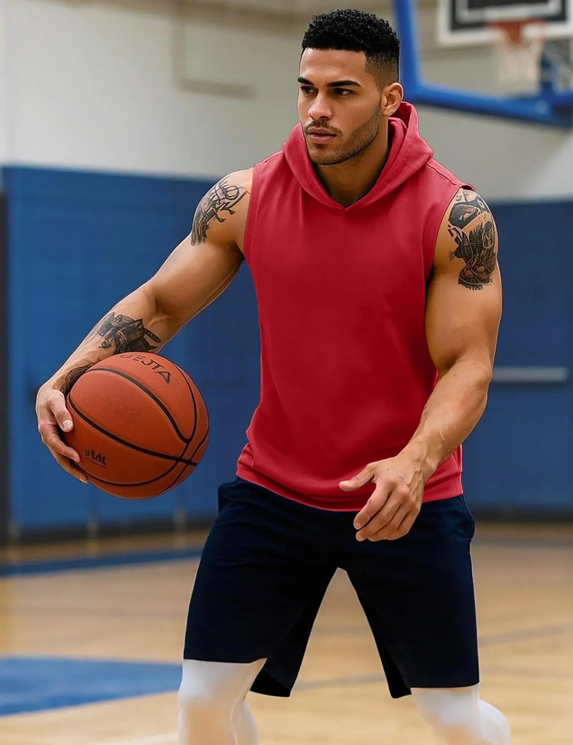 MAGCOMSEN Mens Tank Top Sleeveless Hoodie Cotton T-Shirt Summer Casual Shirt Muscle Tee